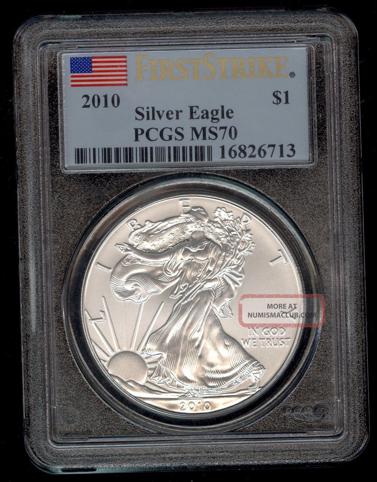 First Strike 2010 American Silver Eagle Pcgs Ms70