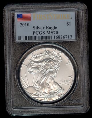 First Strike 2010 American Silver Eagle Pcgs Ms70 photo