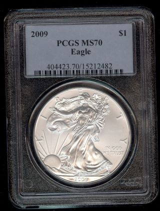 2009 American Silver Eagle Pcgs Ms70 - Spotted photo