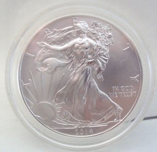 2014 1 Oz.  American Silver Eagle Dollar Uncirculated Gem Coin photo