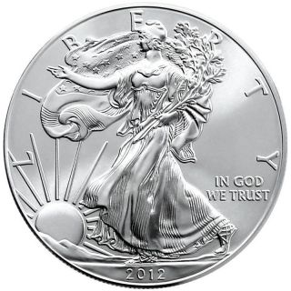 American Silver Eagle $1 Coin 2012 1 Troy Oz Pure Fine Silver Uncirculated photo