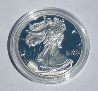 2000 P American Eagle One Ounce Proof 99.  9% Silver Bullion Coin & photo