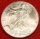 American Silver Eagle 2002 W/leatherette Case 1 Oz.  999% Bu Collector Coin Gift Silver photo 1