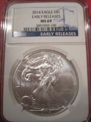 2014 - W American Silver Eagle Ms69 Early Releases photo