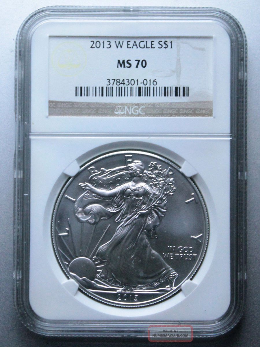 2013 W $1 Burnished Silver Eagle Ngc Ms70