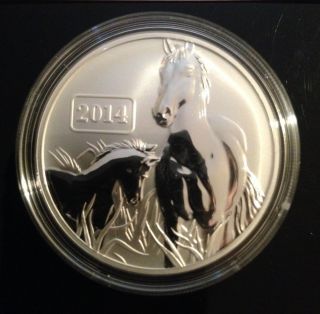 2014 Tokelau Year Of The Horse Reverse Proof Silver In Ogp With 1 Oz Proof photo