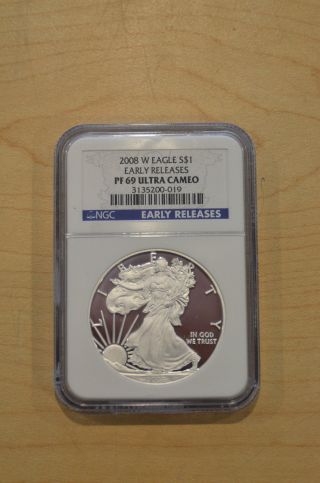 Ngc 2008 W Eagle S $1 Early Releases Pf69 Ultra Cameo Buy It Now photo
