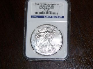 2011 $1 Silver Eagle Early Releases Ngc Ms - 70 photo