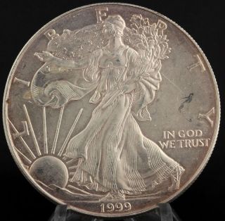 1999 American Silver Eagle - 1ozt Us.  999 Fine Dollar Ase Investment Coin photo