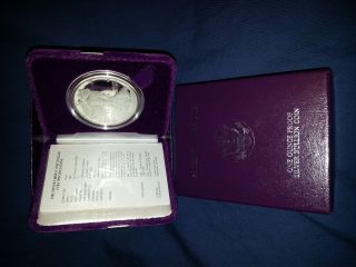1986 - S Proof 1 0z Silver $1 American Silver Eagle,  Box,  Ogp & photo