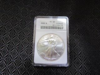 2000 American Silver Eagle Anacs Graded Ms 68 photo