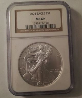 2004 Ms69 American 1oz Silver Eagle Uncirculated Ngc photo