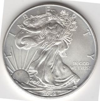 2009 U.  S.  Silver American Eagle $1 One Dollar 1 Oz Bullion Coin - Unc photo