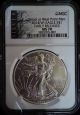 2014 (w) 1 Oz Silver Eagle - Early Releases - Ngc Ms With Silver Label Silver photo 4