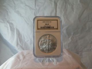 2005 Silver American Eagle (ngc Ms - 69),  Brilliant Uncirculated 9073 photo