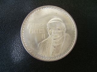 Uncirculated Silver Pope/saintcoin Mexico 1979 photo