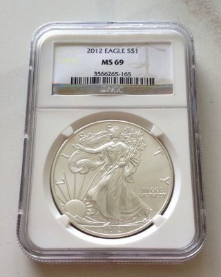 2012 Silver American Eagle $1 Dollar Coin - Ngc State 69 photo