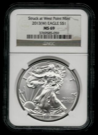 2013 (w) American Silver Eagle - Ngc Ms 69 - 1 Oz.  999 Fine Silver photo