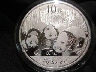 2013 China Silver Panda Coin 1 Oz.  999 Fine - Airtight - photo
