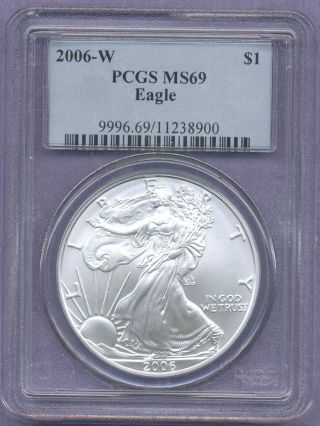 Gem 2006 - W American Silver Eagle Ase Certified Ms69 State 69 By Pcgs photo