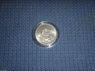Mexico Silver 1948 Cuauhtemoc (5) Cinco Pesos Bullion Coin Au/bu Details photo