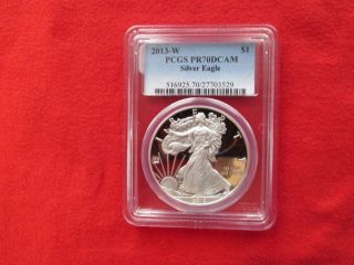 2013 - W Pcgs Proof 70 Dcam Silver American Eagle photo