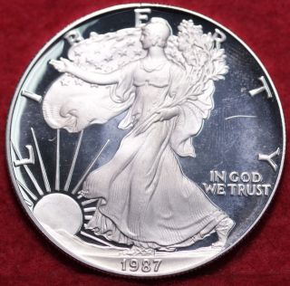 Uncirculated 1987 - S Proof Silver American Eagle Dollar S/h photo