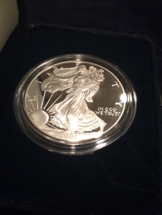 2001 - W 1 Oz Proof Silver American Eagle (w/box &) photo