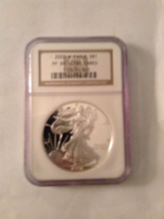 2002 - W United States 1oz American Silver Eagle Proof Ultra Cameo Ngc Pr69 photo