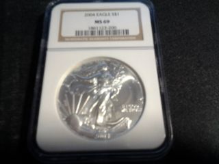 2004 Silver American Eagle - One Ounce - Ngc Ms69 photo