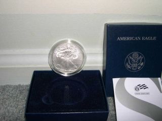 2008 1 Ounce American Eagle Burnished Silver Bu Uncirculated Coin photo