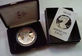 1986 Proof Silver American Eagle (w/box &) photo