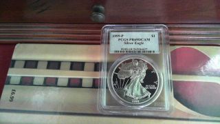 1999 - P Pcgs American Silver Eagle,  Silver Dollar,  Pcgs Pr 69 D - Cameo Proof photo