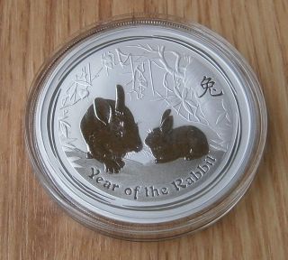 2011 Australian 1 Oz Silver Lunar Year Of The Rabbit Coin photo