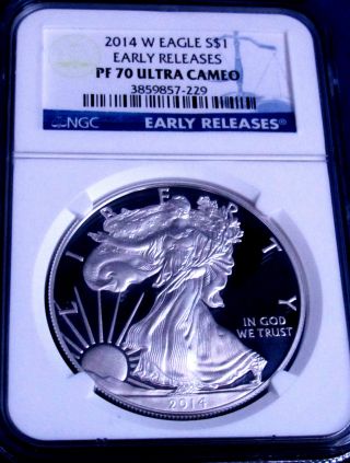 2014 W Pf 70 Ngc Certified Early Release American Silver Eagle Proof - Perfect photo