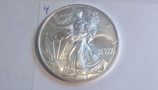 1 Oz 2005 Silver American Eagle Gem Bu (4) photo
