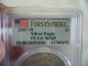 2007 - W $1 Burnished Silver Eagle Pcgs Ms69 Firststrike Silver photo 2