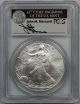 2002 American Silver Eagle $1 Ms 69 Pcgs John M.  Mercanti Signature Silver photo 1