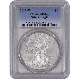 2011 - W American Silver Eagle Uncirculated Collectors Burnished - Pcgs Ms69 photo