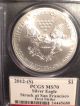 2012 S American Silver Eagle Pcgs Ms70 - Struck At Sf First Strike Silver photo 1