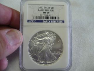 2010 American Silver Eagle Ngc Ms69 Early Releases Silver Dollar 1oz photo