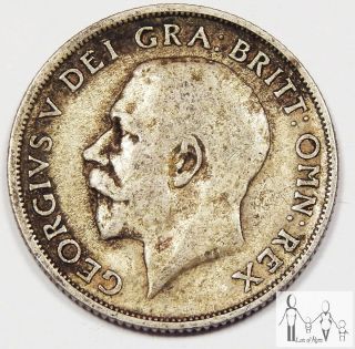 1920 Great Britain Very Good Vg One Shilling 50% Silver.  0909 Asw B22 photo