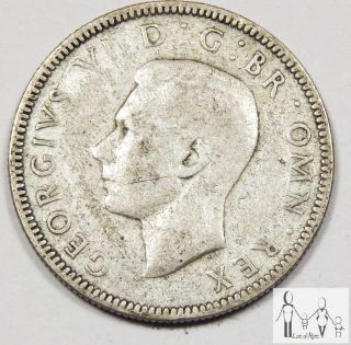 1942 Great Britain Very Good Vg One Shilling 50% Silver.  0909 Asw B29 photo