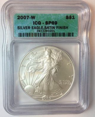 2007w Icg Silver Eagle Sp69 Dcam - Satin Finish photo