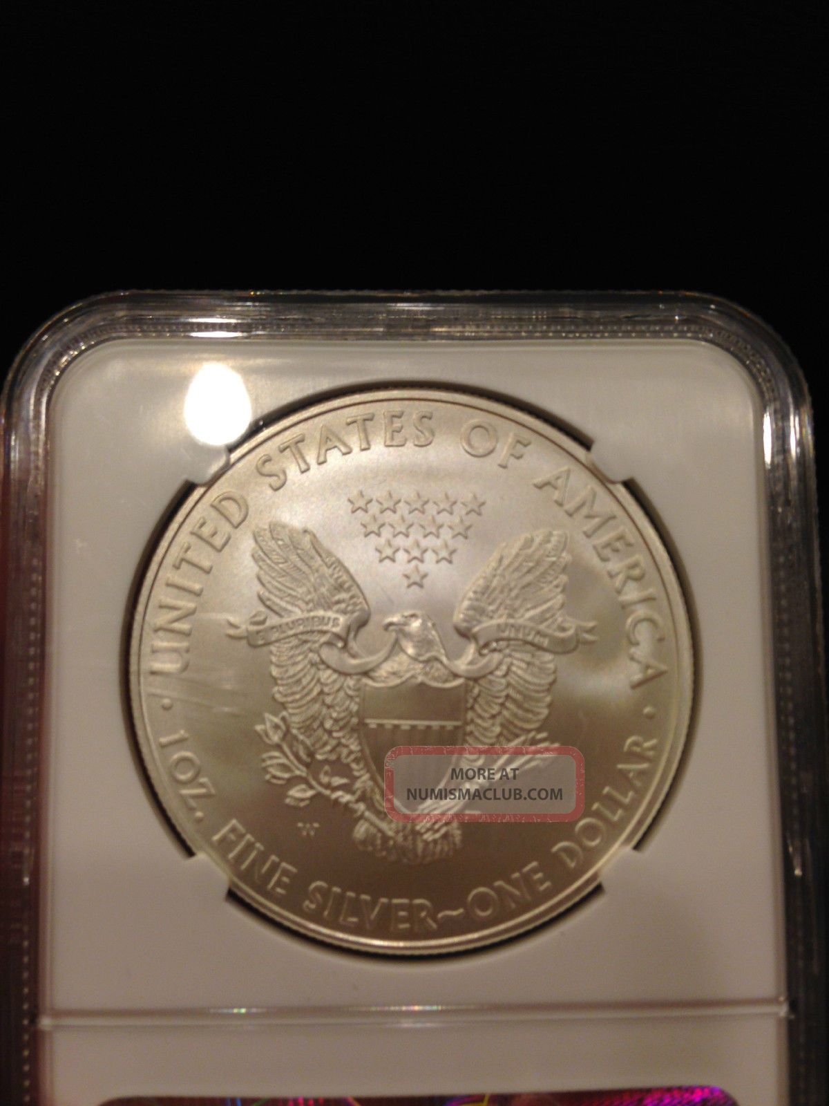 2008 W (burnished) Silver American Eagle Ngc Ms - 69