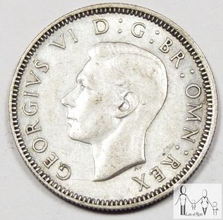 1942 Great Britain Ef/xf One Shilling 50% Silver.  0909 Asw B60 photo