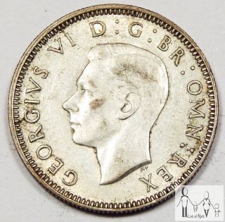 1942 Great Britain Au One Shilling 50% Silver.  0909 Asw B63 photo