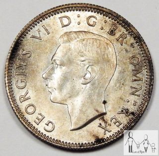 1942 Great Britain Au One Shilling 50% Silver.  0909 Asw B65 photo