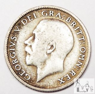 1921 Great Britain Good 6 Six Pence 50% Silver.  0455 Asw B80 photo