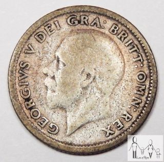 1926 Great Britain Good 6 Six Pence 50% Silver.  0455 Asw B84 photo